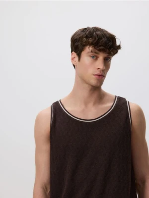 Reserved - Dzianinowy top - brązowy