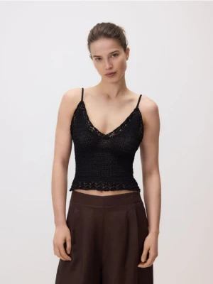 Reserved - Dzianinowy top - czarny