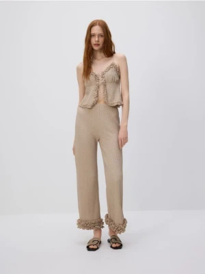 Reserved - Dzianinowy top na ramiączkach - beżowy