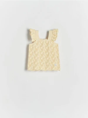 Reserved - Dzianinowy top na ramiączkach - żółty