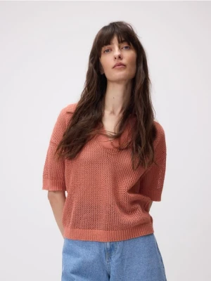 Reserved - Dzianiowa bluzka - miedziany