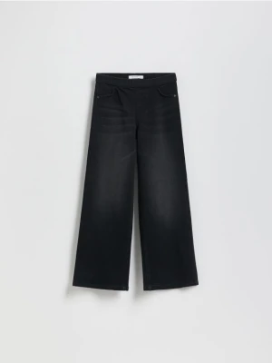 Reserved - Elastyczne jeansy wide leg - czarny