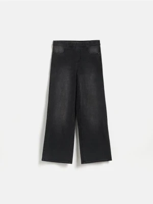 Reserved - Elastyczne jeansy wide leg - czarny