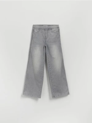 Reserved - Elastyczne jeansy wide leg - jasnoszary