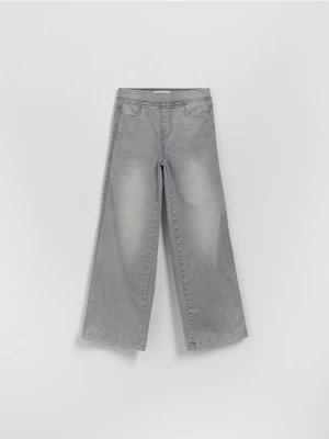 Reserved - Elastyczne jeansy wide leg - jasnoszary