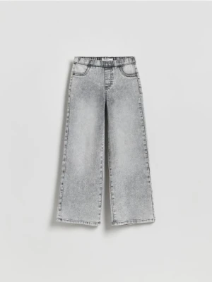 Reserved - Elastyczne jeansy wide leg - jasnoszary