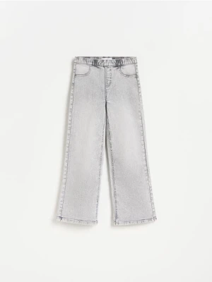 Reserved - Elastyczne jeansy wide leg - jasnoszary