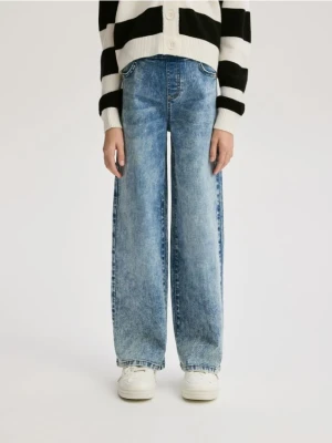 Reserved - Elastyczne jeansy wide leg - niebieski