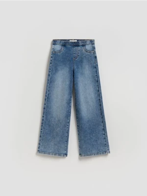 Reserved - Elastyczne jeansy wide leg - niebieski