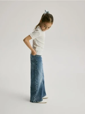 Reserved - Elastyczne jeansy wide leg - niebieski