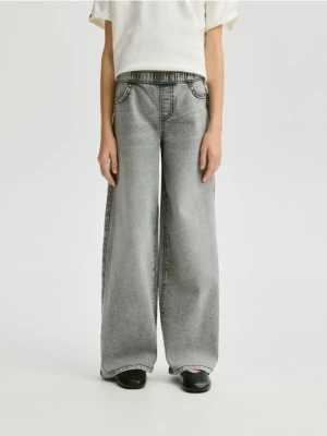 Reserved - Elastyczne jeansy wide leg - szary