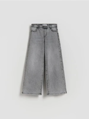 Reserved - Elastyczne jeansy wide leg - szary