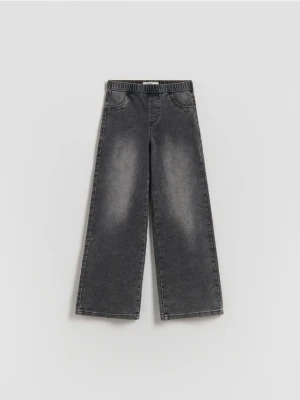 Reserved - Elastyczne jeansy wide leg - szary
