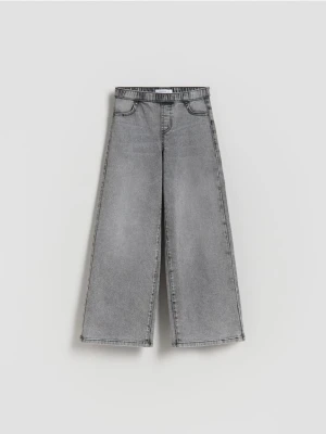 Reserved - Elastyczne jeansy wide leg - szary