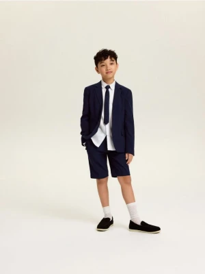 Reserved - Elegancka marynarka z wiskozą - granatowy