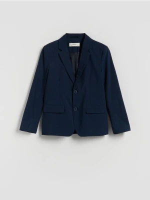 Reserved - Elegancka marynarka z wiskozą - granatowy