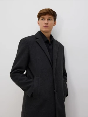Reserved - Elegancki płaszcz z kołnierzem - czarny
