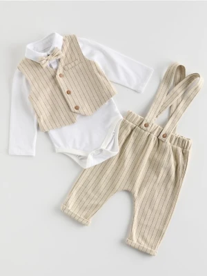 Reserved - Elegancki zestaw z muszką - beżowy