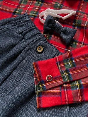 Reserved - Elegancki zestaw z muszką - czerwony