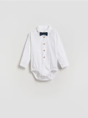 Reserved - Eleganckie body z muchą - biały