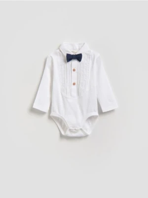 Reserved - Eleganckie body z muchą - biały