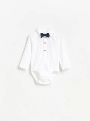 Reserved - Eleganckie body z muchą - biały
