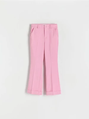 Reserved - Eleganckie spodnie flare - różowy