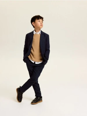 Reserved - Eleganckie spodnie z wiskozą - granatowy