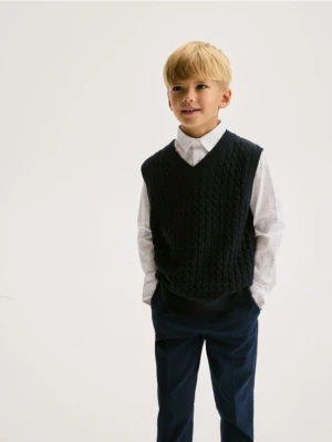 Reserved - Eleganckie spodnie z wiskozą - granatowy