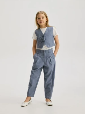 Reserved - Eleganckie spodnie z wiskozą - jasnoniebieski