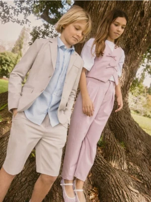 Reserved - Eleganckie spodnie z wiskozą - różowy