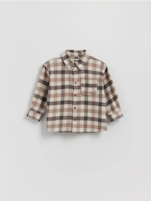 Reserved - Flanelowa koszula w kratę - brązowy