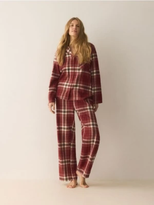 Reserved - Flanelowa piżama w kratkę - czerwony