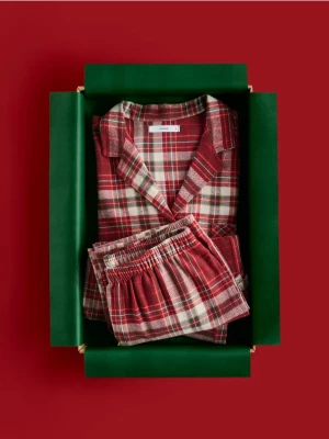 Reserved - Flanelowa piżama w kratkę - czerwony