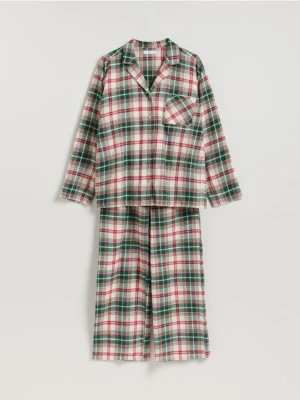 Reserved - Flanelowa piżama w kratkę - zielony