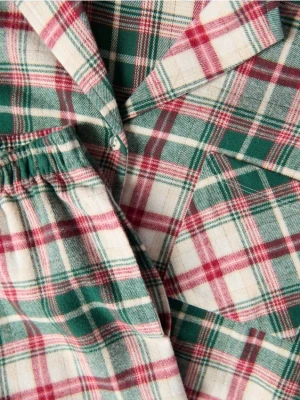 Reserved - Flanelowa piżama w kratkę - zielony