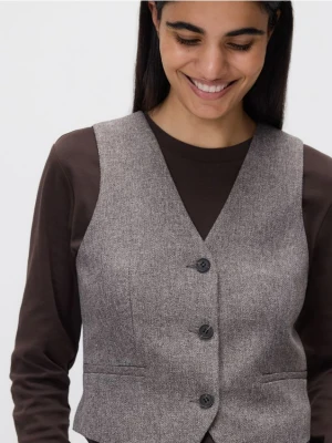 Reserved - Garniturowa kamizelka - brązowy