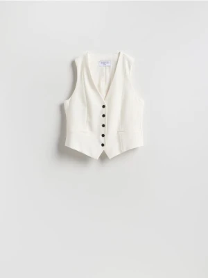 Reserved - Garniturowa kamizelka z wiskozą - biały