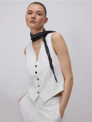 Reserved - Garniturowa kamizelka z wiskozą - biały