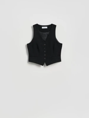 Reserved - Garniturowa kamizelka z wiskozą - czarny