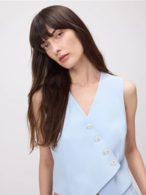 Reserved - Garniturowa kamizelka z wiskozą - jasnoniebieski