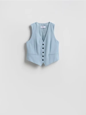 Reserved - Garniturowa kamizelka z wiskozą - jasnoniebieski