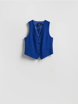 Reserved - Garniturowa kamizelka z wiskozą - niebieski