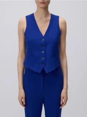 Reserved - Garniturowa kamizelka z wiskozą - niebieski