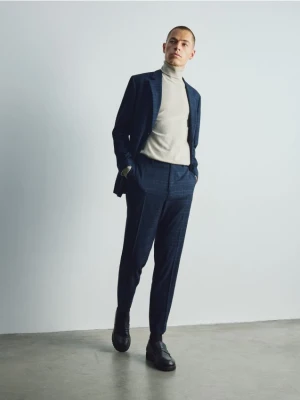 Reserved - Garniturowe spodnie loose fit - granatowy