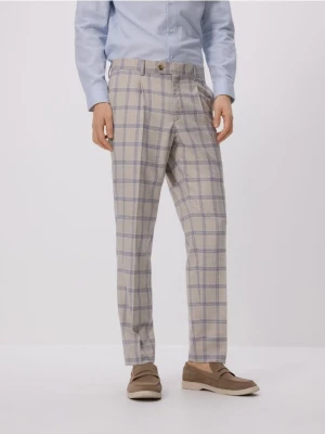 Reserved - Garniturowe spodnie slim fit - beżowy