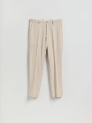 Reserved - Garniturowe spodnie slim fit - beżowy