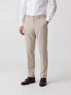 Reserved - Garniturowe spodnie slim fit - beżowy