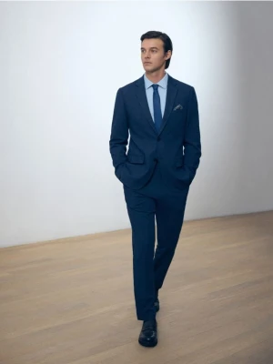 Reserved - Garniturowe spodnie slim fit - granatowy