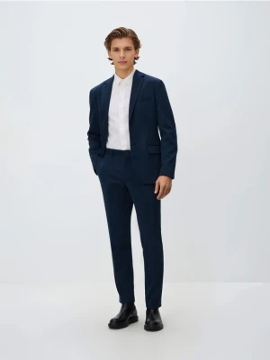 Reserved - Garniturowe spodnie slim fit - granatowy